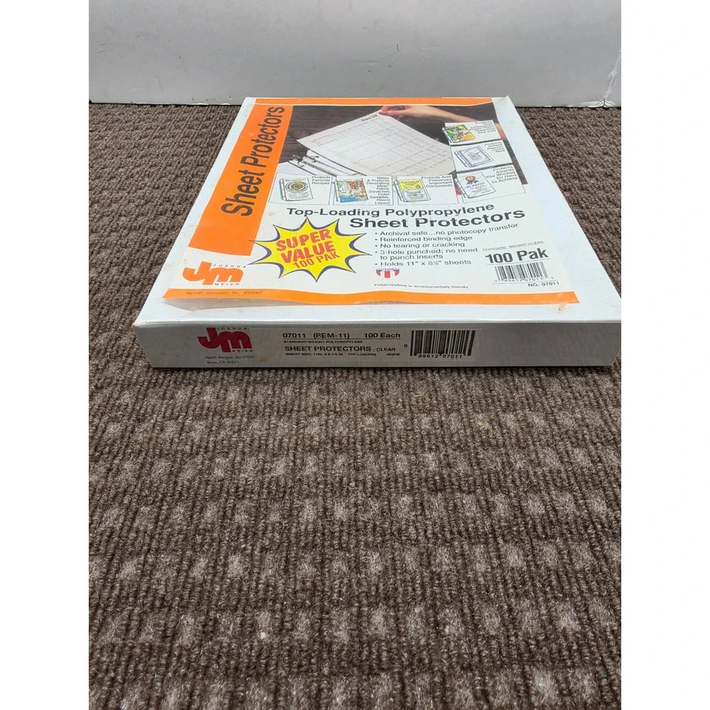 Avery Open Box 40 Sheets & Joshua Meier Sheet Protectors 100 Pack Bundle Sealed